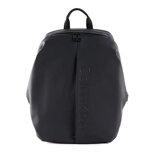 Calvin Klein rubberized clip side backpack ck black