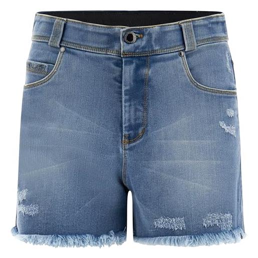 FREDDY shorts donna black in denim chiaro con fondo sfrangiato - look estivo