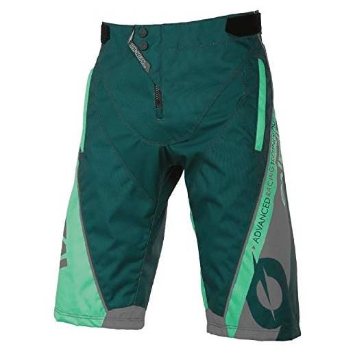 O'NEAL | pantaloncini da mountainbike | mountainbike mtb dh bmx | materiale resistente, cintura elastica, tasche con cerniera | pantaloncini fr hybrid element 2020 | adulto | verde | taglia 32/48