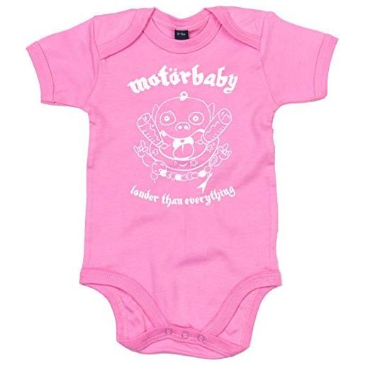 Racker-n-Roll motörbaby louder than everything - body da bambino, colore: rosa rosa. 12-18 mesi