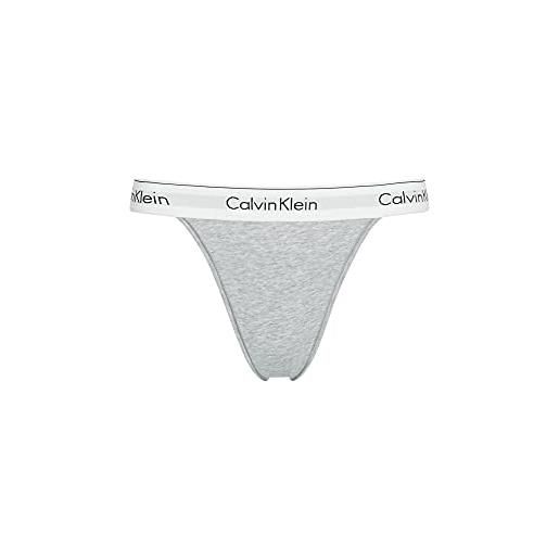Calvin Klein tanga donna high leg elasticizzato, grigio (grey heather), m