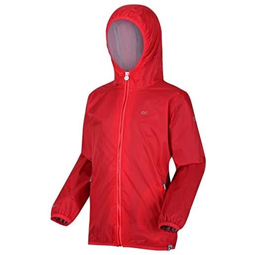Regatta lever ii' giacca shell leggera impermeabile con cappuccio, jackets waterproof unisex bambini, coral blush, 3-4