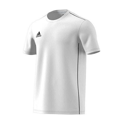 Adidas core18 jsy y, maglietta da calcio unisex bambini, bianco (white/black), 9-10 a