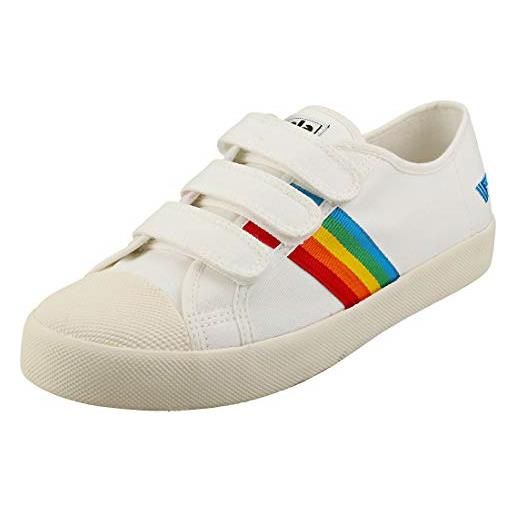 Gola coaster rainbow velcro, scarpe da ginnastica donna, colore: bianco sporco, 36 eu