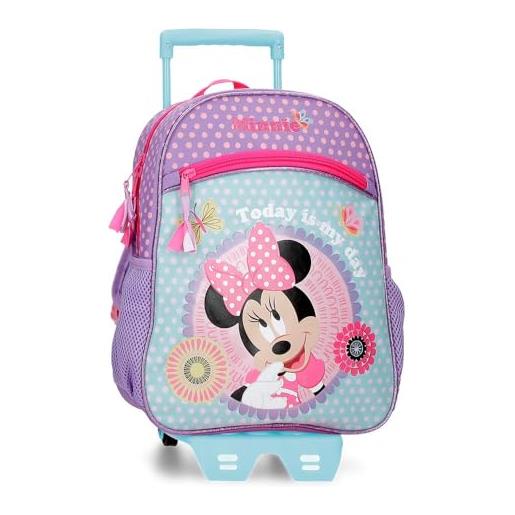 Disney minnie today is my day sac à dos avec chariot violet 27x33x11 cms polyester 9,8l