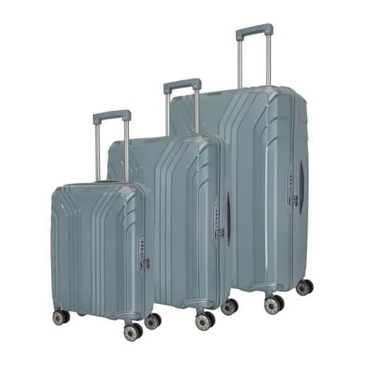 travelite elvaa - set di valigie, marca travelite, blu/grigio s/m/l, unisex, blu/grigio, casual