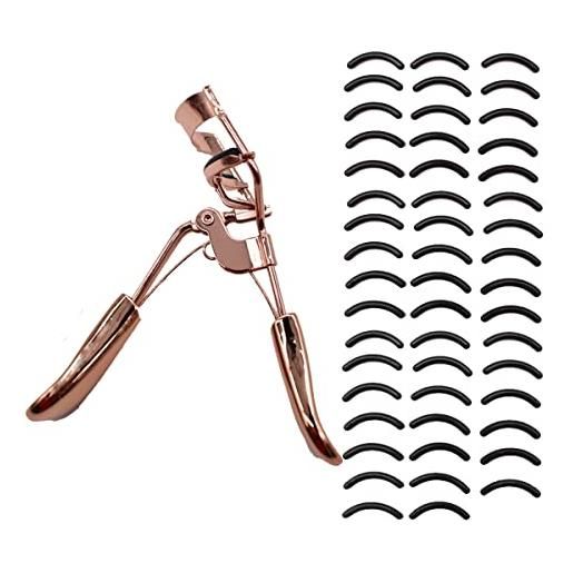 Liwein piegaciglia, professionale lash curler incl. 50 cuscinetti in gomma di ricambio piega ciglia donna per ciglia strumento per il trucco piegaciglia