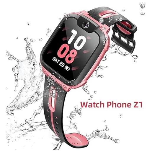 imoo watch phone z1 kids smart watch, 4g kids smartwatch telefono con video e telefonata di lunga durata, orologio gps per bambini con localizzazione in tempo reale & ipx8 resistenza all'acqua (red)