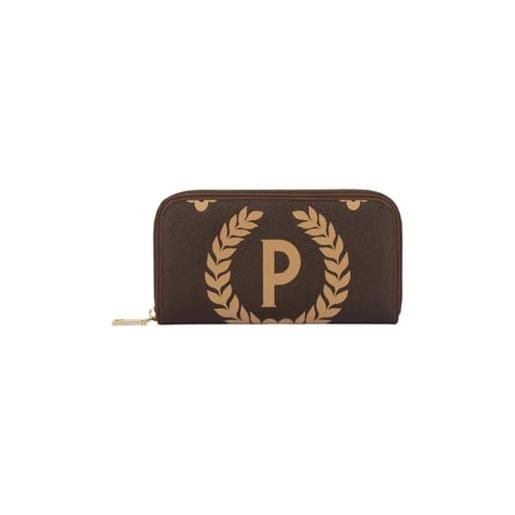 Pollini portafoglio con zip da donna marchio, modello heritage te9001pp02q1e, realizzato in similpelle. Marrone