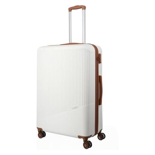 Travelite set di 4 ruote valigia 3 pezzi dimensioni l/m/s, bagagli serie bali: abs gusci rigidi trolley, cognac, trolley größe l (77 cm), trolley rigido con 4 ruote