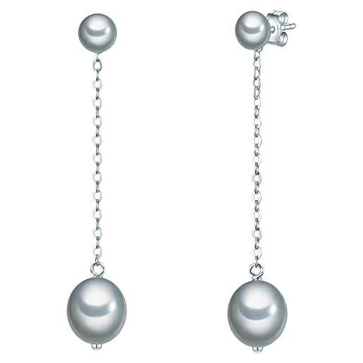 Valero Pearls orecchini da donna in argento sterling 925 con perle coltivate d'acqua dolce, argento