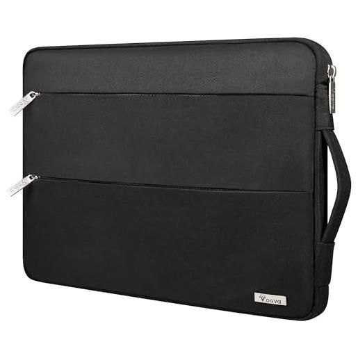 Voova custodia pc portatile 15 6 15.6 16 pollici compatibile con macbook pro 16 borsa porta pc laptop donna uomo impermeabile perla nera