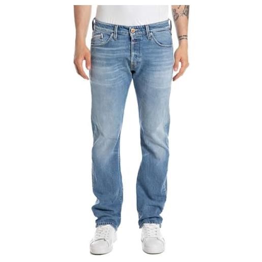 Replay jeans da uomo elasticizzati, blu (light blue 010), 34w / 34l