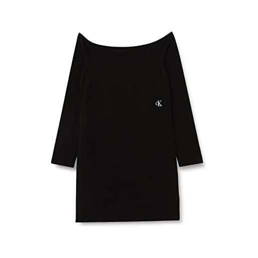 Calvin Klein Jeans plus bardot dress j20j220149 vestiti aderenti, nero (ck black), 4xl donna