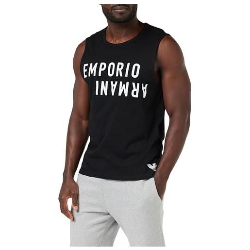 Emporio Armani bold logo sleveless t-shirt, t-shirt uomo, multicolore (black-white), xl