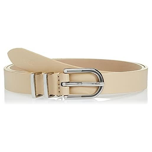 HUGO belt with two metallic bars cintura, light beige 271, 80 cm donna