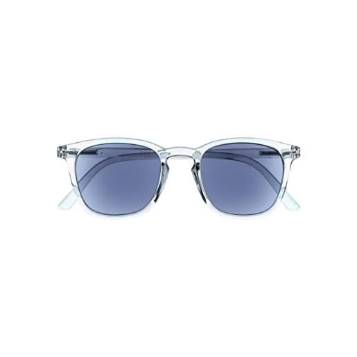 Silac - sol cristal 7551 - occhiali da sole unisex - quadrati - per donne e uomini - lenti solari e per vedere da vicino - leggeri e resistenti - diottrie +3.50 - transparenti