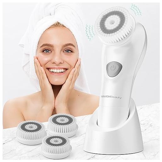 TOUCHBeauty spazzola per il viso per donne e uomini, scrubber per la pelle con tecnologia di pulizia avanzata a vibrazione oscillante a 6 gradi tb-1487(bianco)