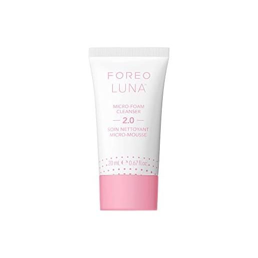 Foreo luna micro-foam cleanser 2.0 - detergente viso - struccante viso e occhi - pori minimizzati - pulizia viso - tutti i tipi di pelle - vegano - vitamina e - skincare viso - 20 ml