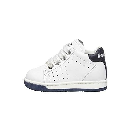 Falcotto adam-sneakers stringate in nappa bicolore-bianco, bianco-blu 19