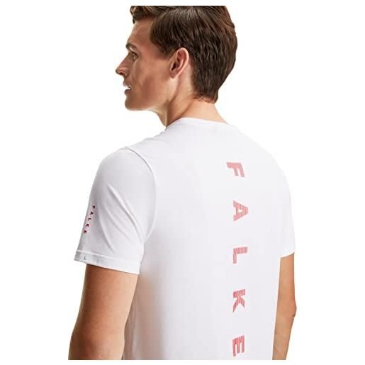Falke core logo round neck m s/s sh lyocell cotone asciugatura rapida 1 pezzo, t-shirt uomo, bianco (white 2008), 3xl