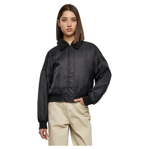 Urban Classics ladies pilot bomber jacket giacca, black/black, 5x-large donna