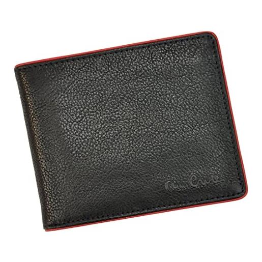 Pierre Cardin portafoglio da uomo in vera pelle con scomparti per carte di credito, portamonete, stampa pelle rossa 2, mały