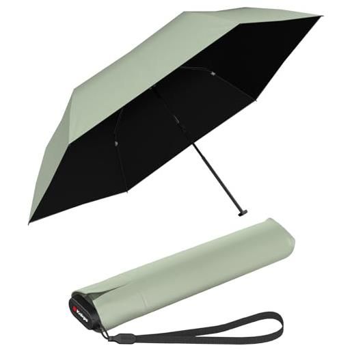 Knirps ombrello tascabile us. 050 ultra light slim manual con protezione uv, wasabi con rivestimento nero, 90 cm, ombrello tascabile apribile