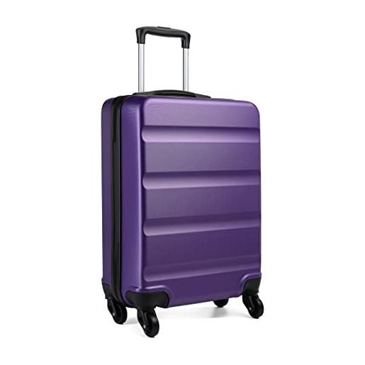 KONO trolley bagaglio a mano 55x38x20cm rigidi e leggerissima abs valigia con 4 ruote (porpora-upgrade)