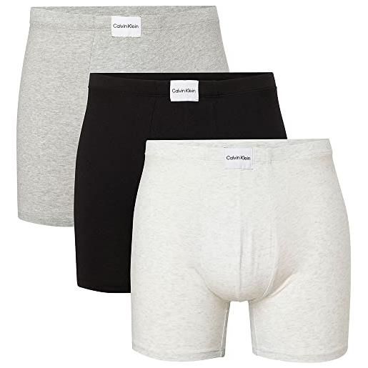 Calvin Klein Jeans calvin klein boxer brief 3pk, uomo, grey heather/black/snow heather, m