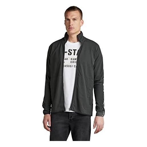 G-STAR RAW men's lightweight logo tape zip through sweater, grigio (cloack d22224-c443-5812), s