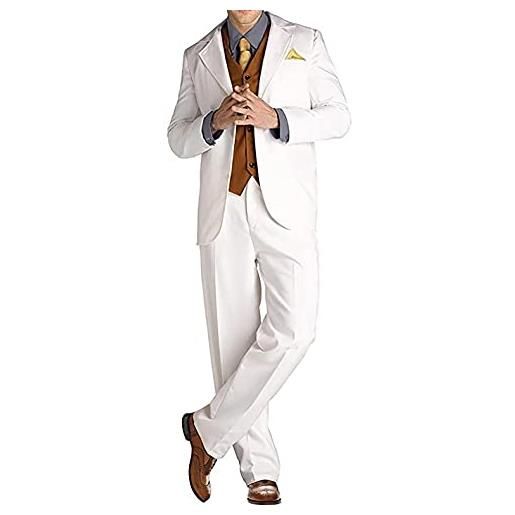 EU Fashions grande gatsby leonardo dicaprio - completo da 3 pezzi, colore: bianco, bianco - great gatsby suit, xxl