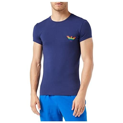Emporio Armani underwear t-shirt rainbow, t-shirt, uomo, blu (patriot blue), m