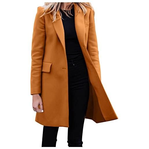 Xmiral giacca da donna casual leggera e sottile cappotto sottile giacca da lavoro da ufficio a maniche lunghe sacchetto plastificato asilo (coffee, xl)