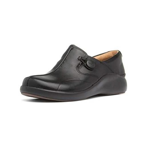 Clarks un. Loop2 walk, mocassini, nero (black leather black leather), 35.5 eu