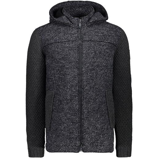 Cmp sportswear mid fix 39m3697 hoodie fleece nero l uomo