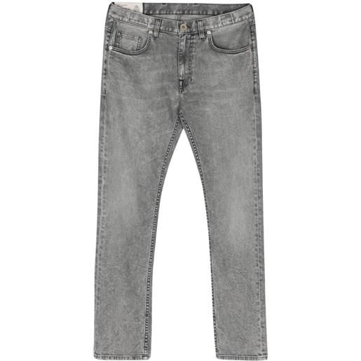 Eleventy jeans affusolati a vita media - grigio