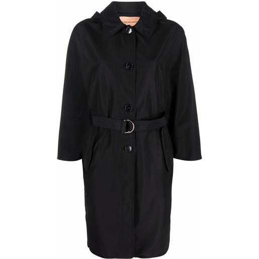 Yves Salomon cappotto con cappuccio - nero