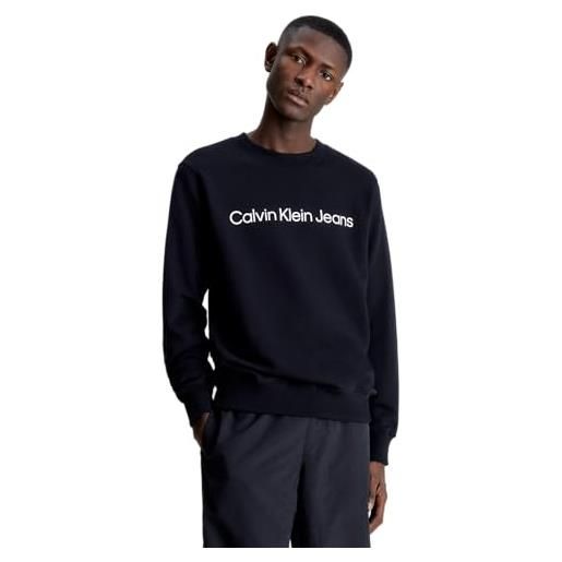 Calvin Klein Jeans core instit logo sweatshirt j30j322549 felpe, nero (ck black), l uomo