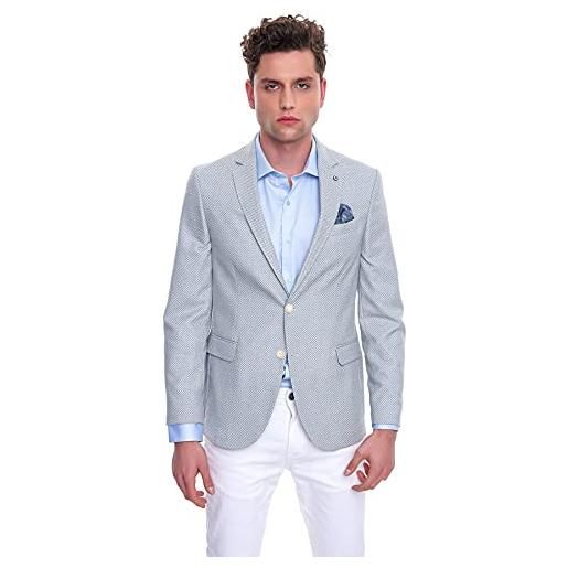 Bonamaison trmrvn100425 business casual blazer, blu ghiaccio, 50 men's