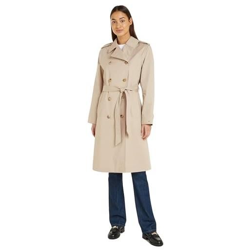 Tommy Hilfiger cotton classic trench ww0ww40482 cappotti in tessuto, beige (beige), 46 donna