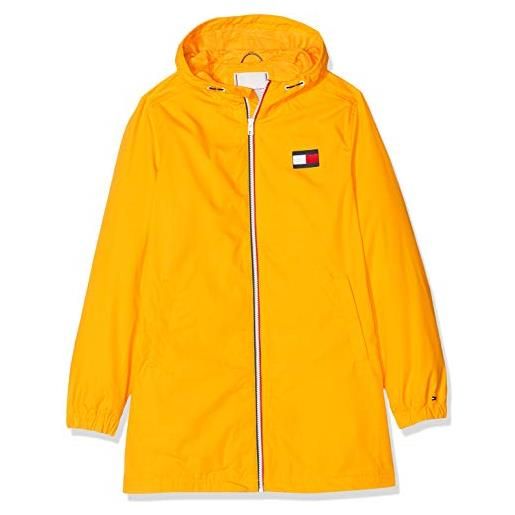 Tommy Hilfiger tommy hooded parka giubbotto, giallo (radiant yellow 720), 128 (taglia produttore: 8) bambino