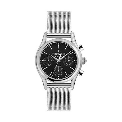 Trussardi orologio multi-quadrante quarzo uomo con cinturino in acciaio inox r2453127002