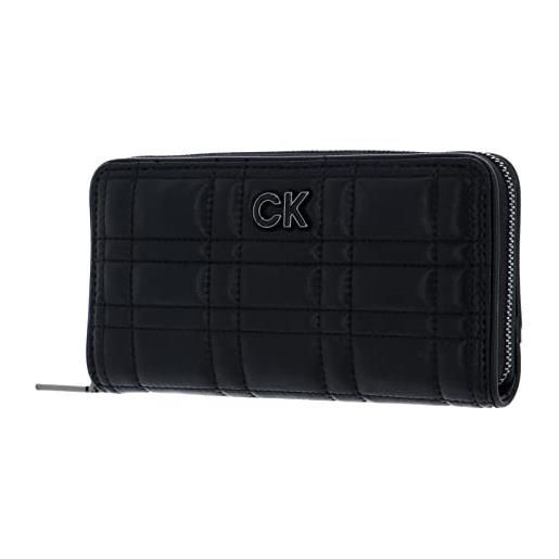 Calvin Klein re-lock quilt zip around wallet l ck black