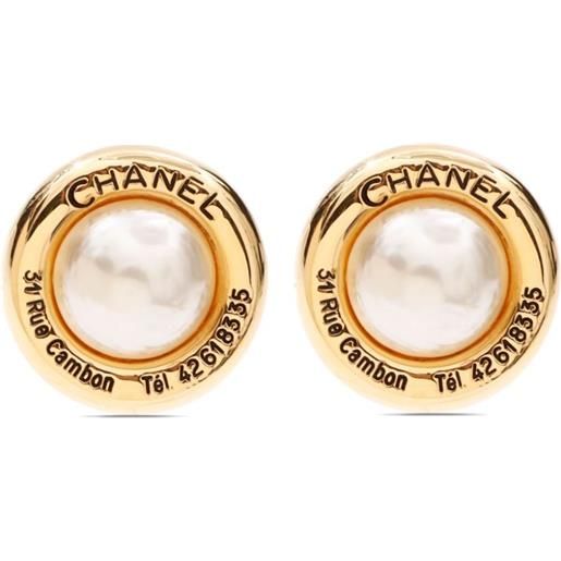 CHANEL Pre-Owned - orecchini a clip con perle sintetiche 1990 - donna - plastica/placcatura in oro - taglia unica