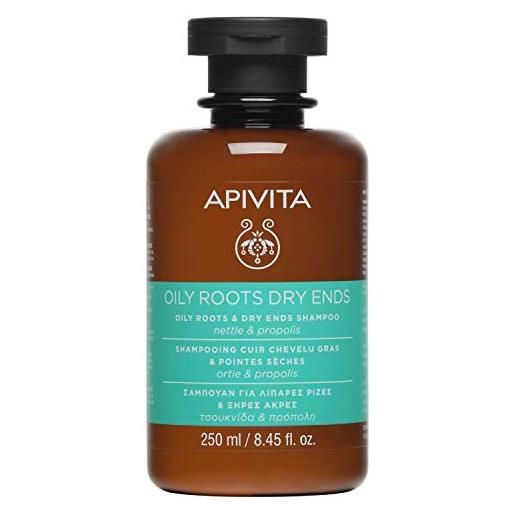 Apivita oily roots & dry ends shampoo with nettle & propoli, 250 ml