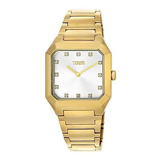 TOUS orologio analogico con bracciale in acciaio con placcatura ip color oro karat squared
