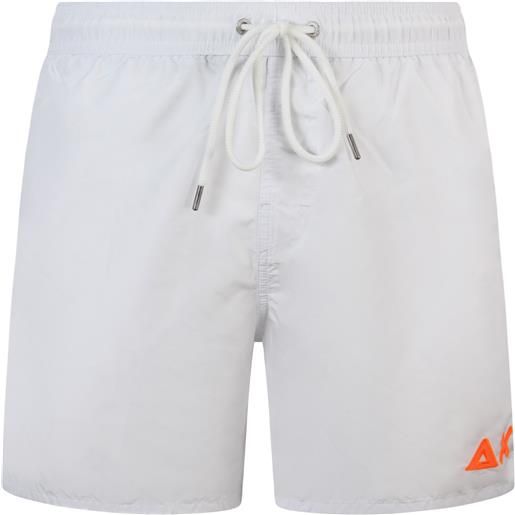 SUN68 short mare bianco con mini logo per uomo