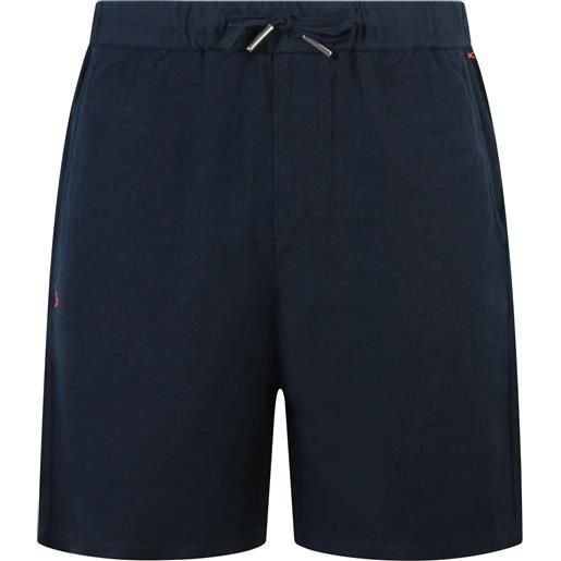 SUN68 shorts blu in lino per uomo
