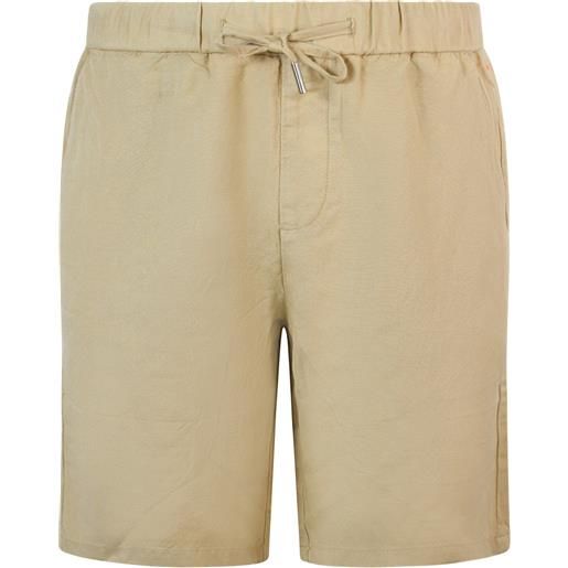SUN68 shorts beige in lino per uomo